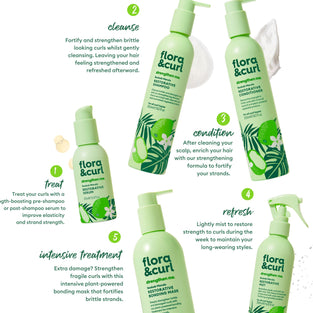 The Complete Strengthening Set for curly, wavy and coily hair by Flora & Curl